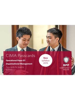 cover image of CIMA E1 Organisational Management